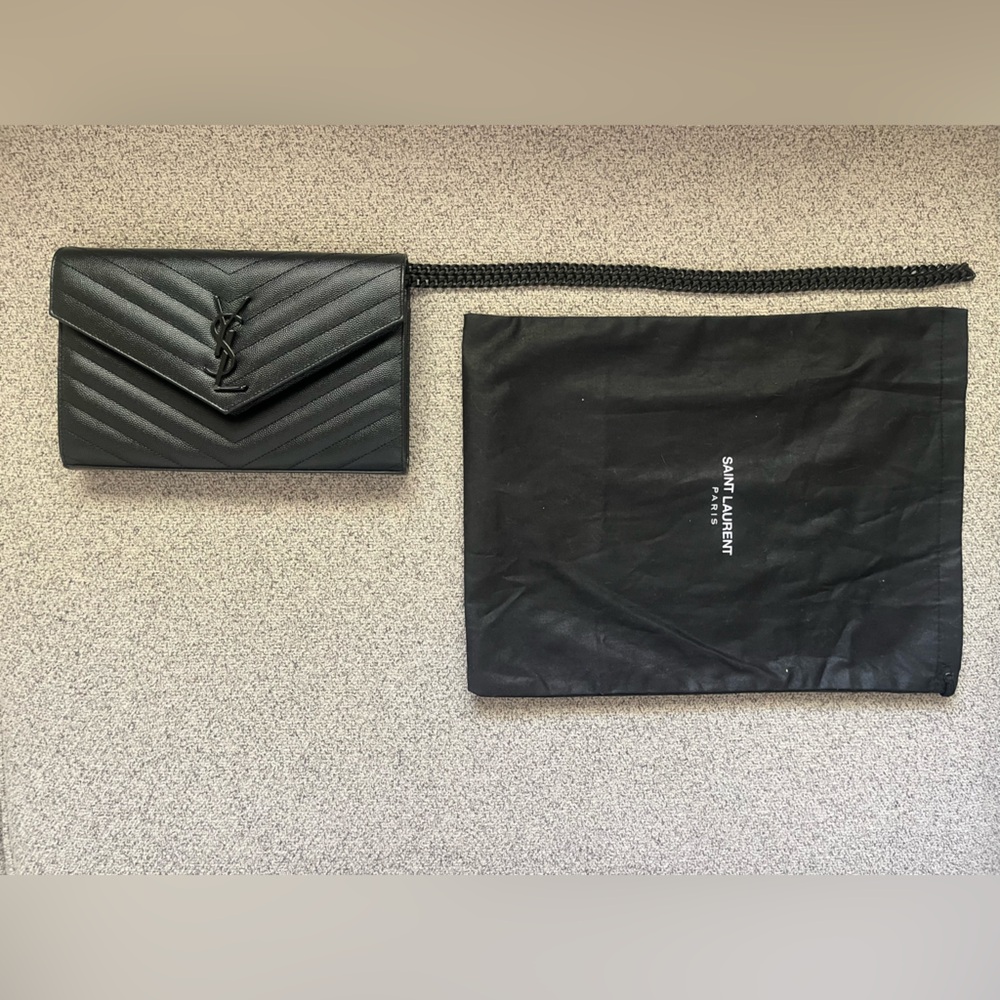 Saint Laurent Black Quilted Wallet